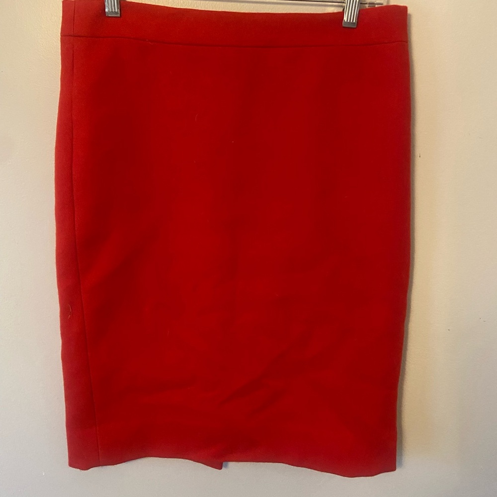 Jcrew No.2 Size 6 wool pencil skirt red